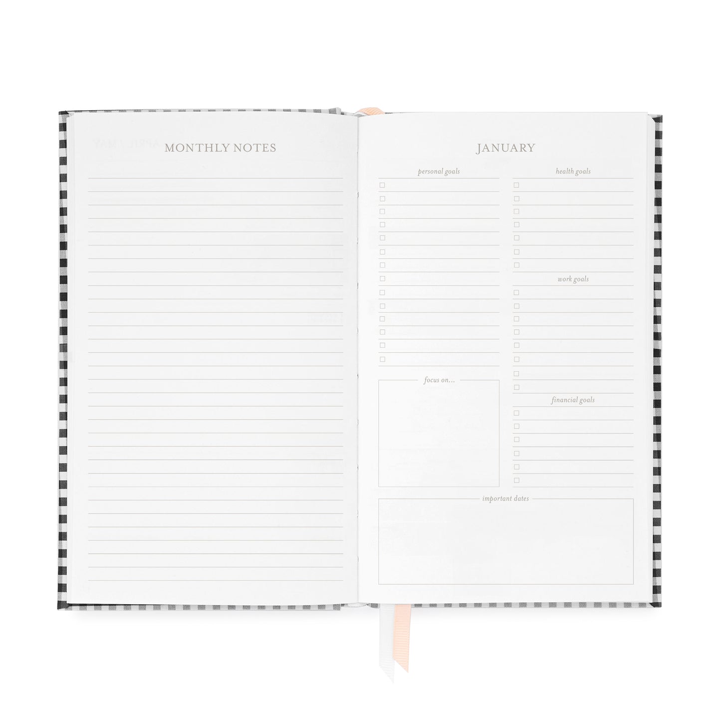 2024 small bound agenda interior monthly notes and to do pages