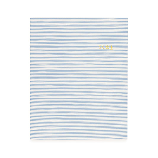 2024 blue painted stripe monthly planner cover