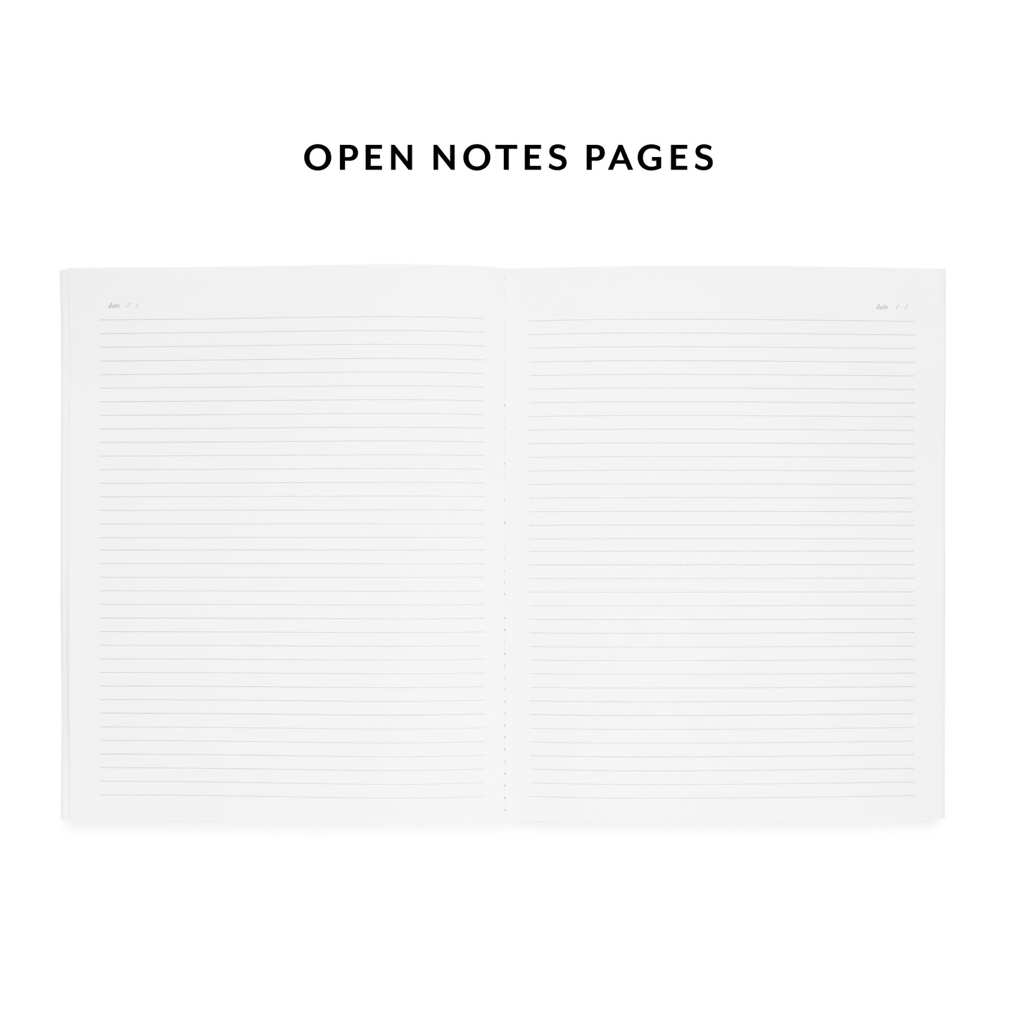 monthly planner open to notes pages