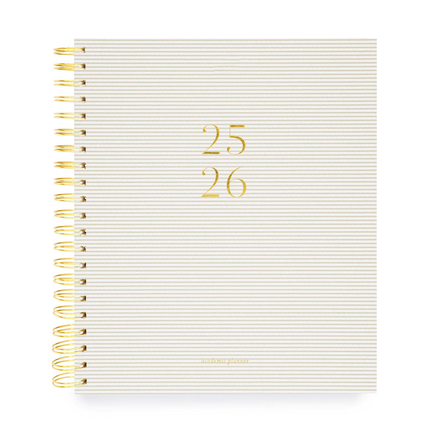 grey stripe spiral 25/26 academic planner cover
