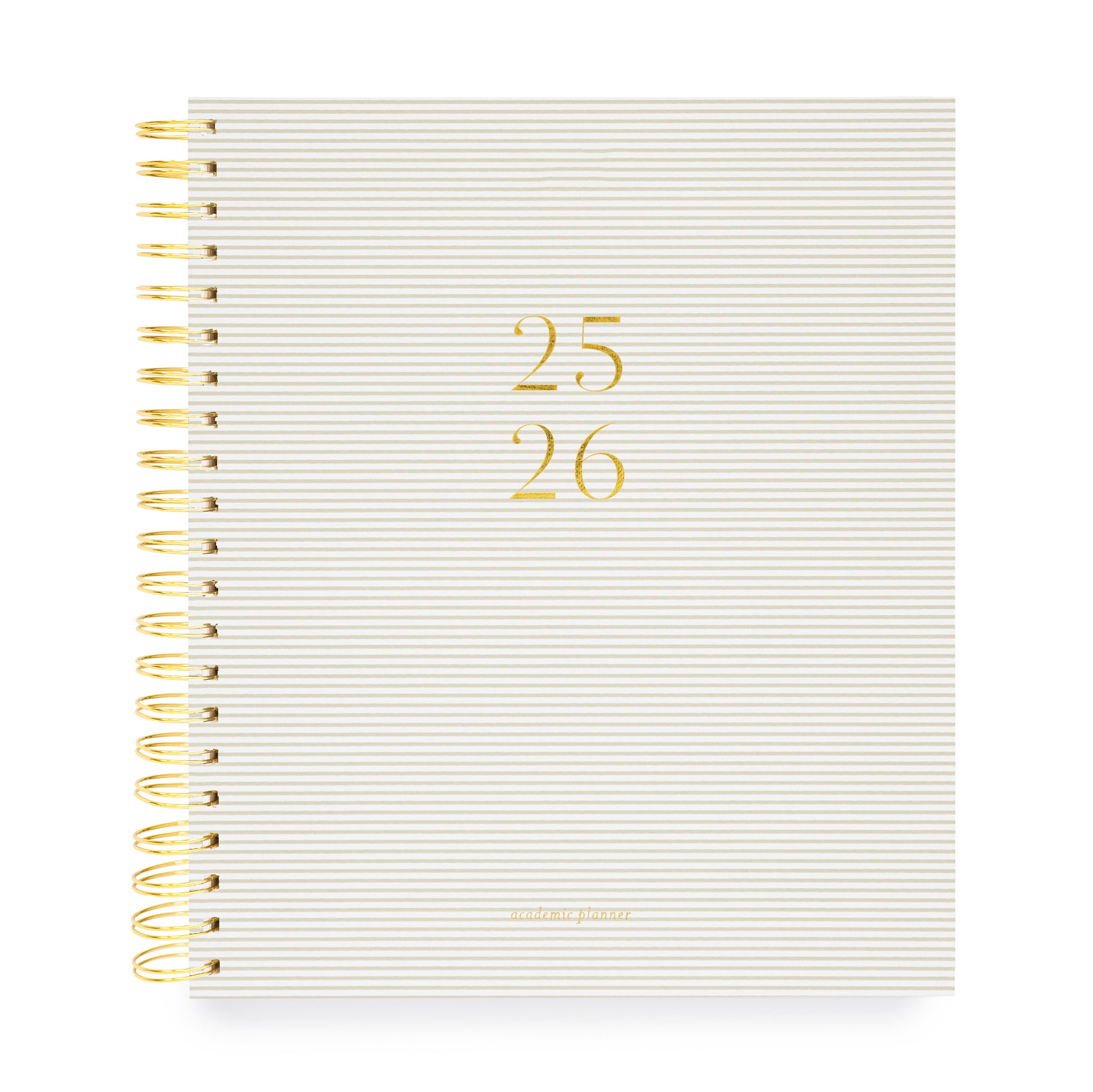 grey stripe spiral 25/26 academic planner cover