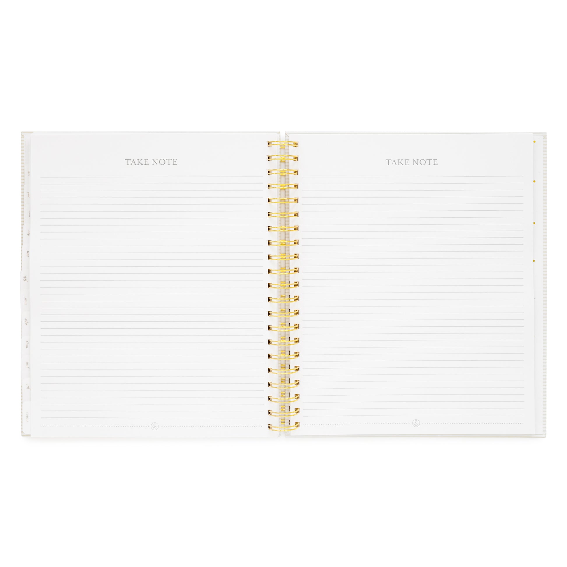 spiral planner open to lined notes pages