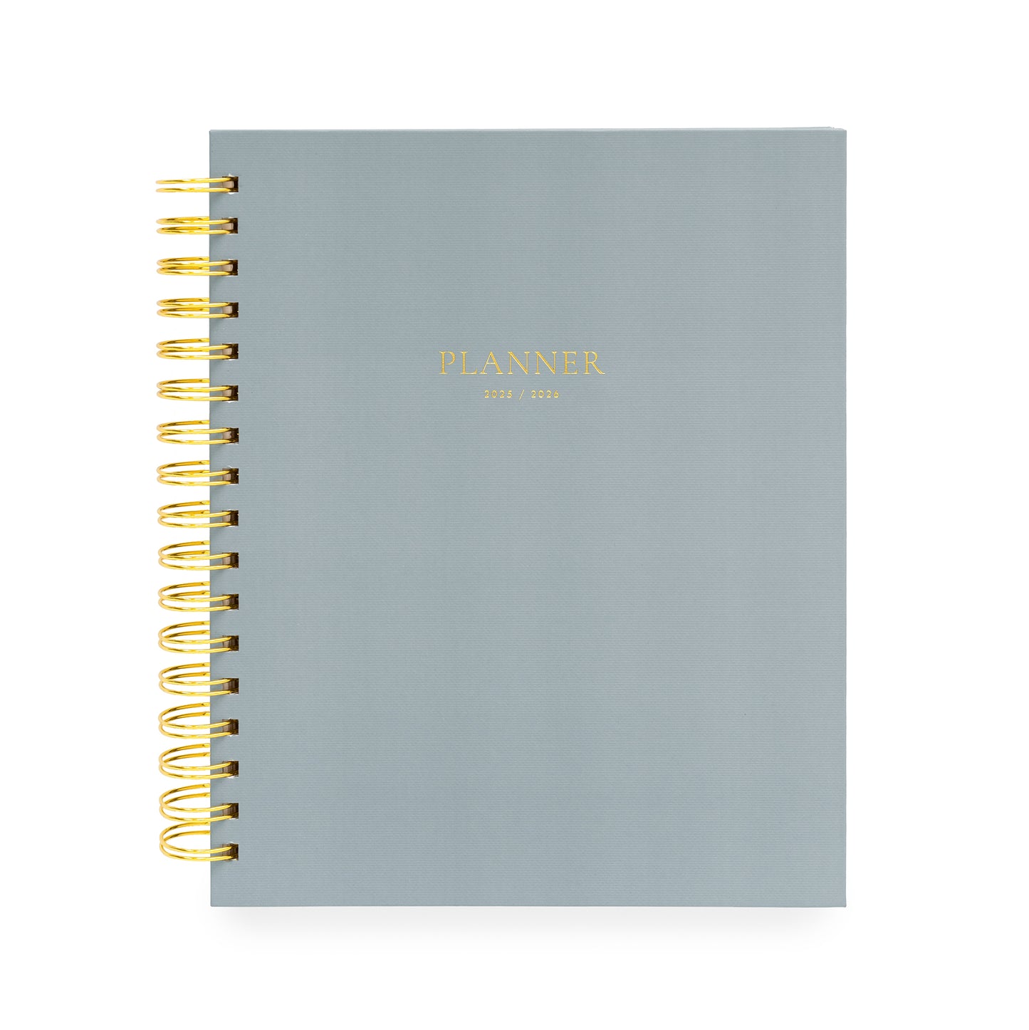 dusty blue spiral academic planner cover