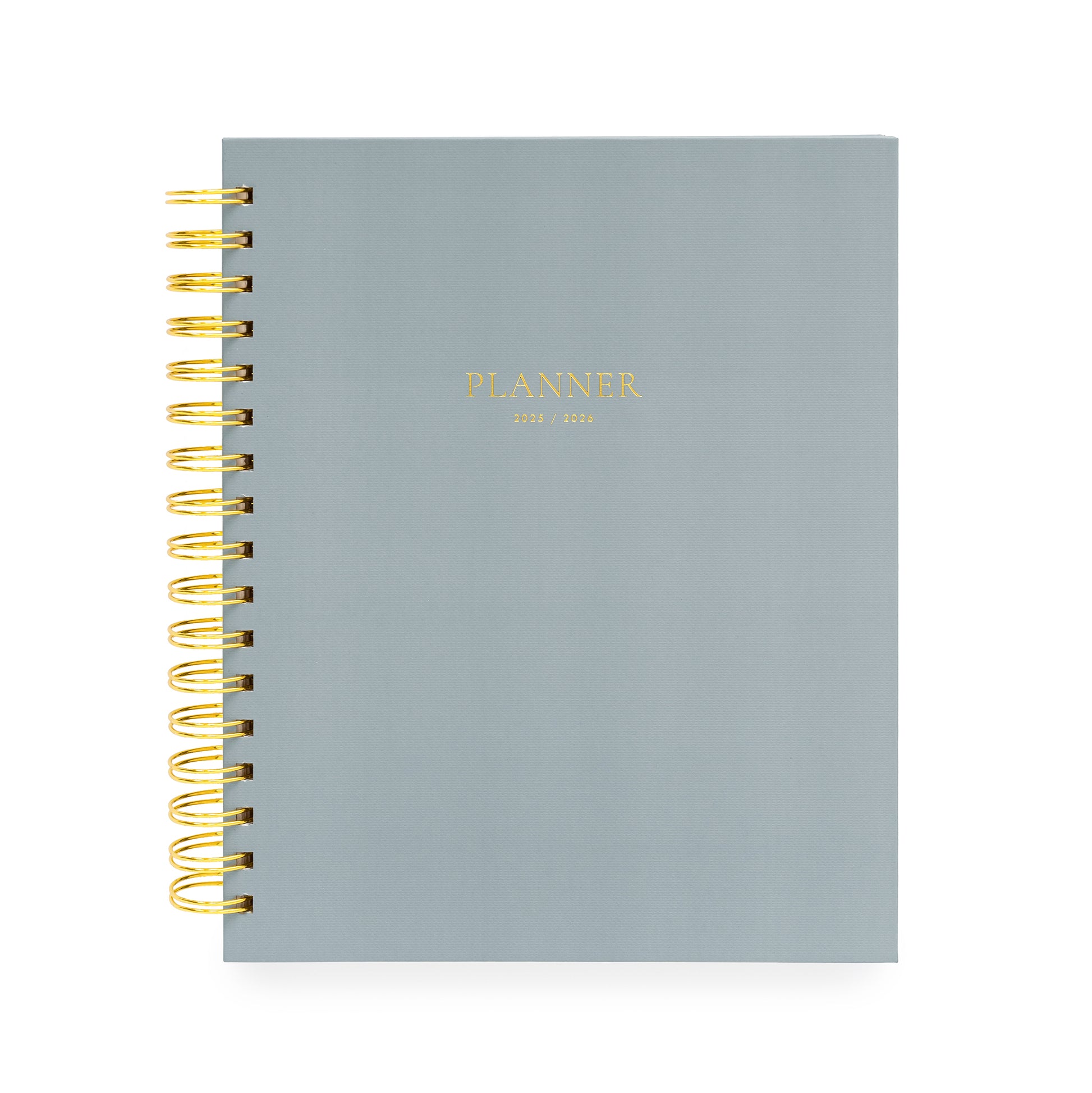 dusty blue spiral academic planner cover