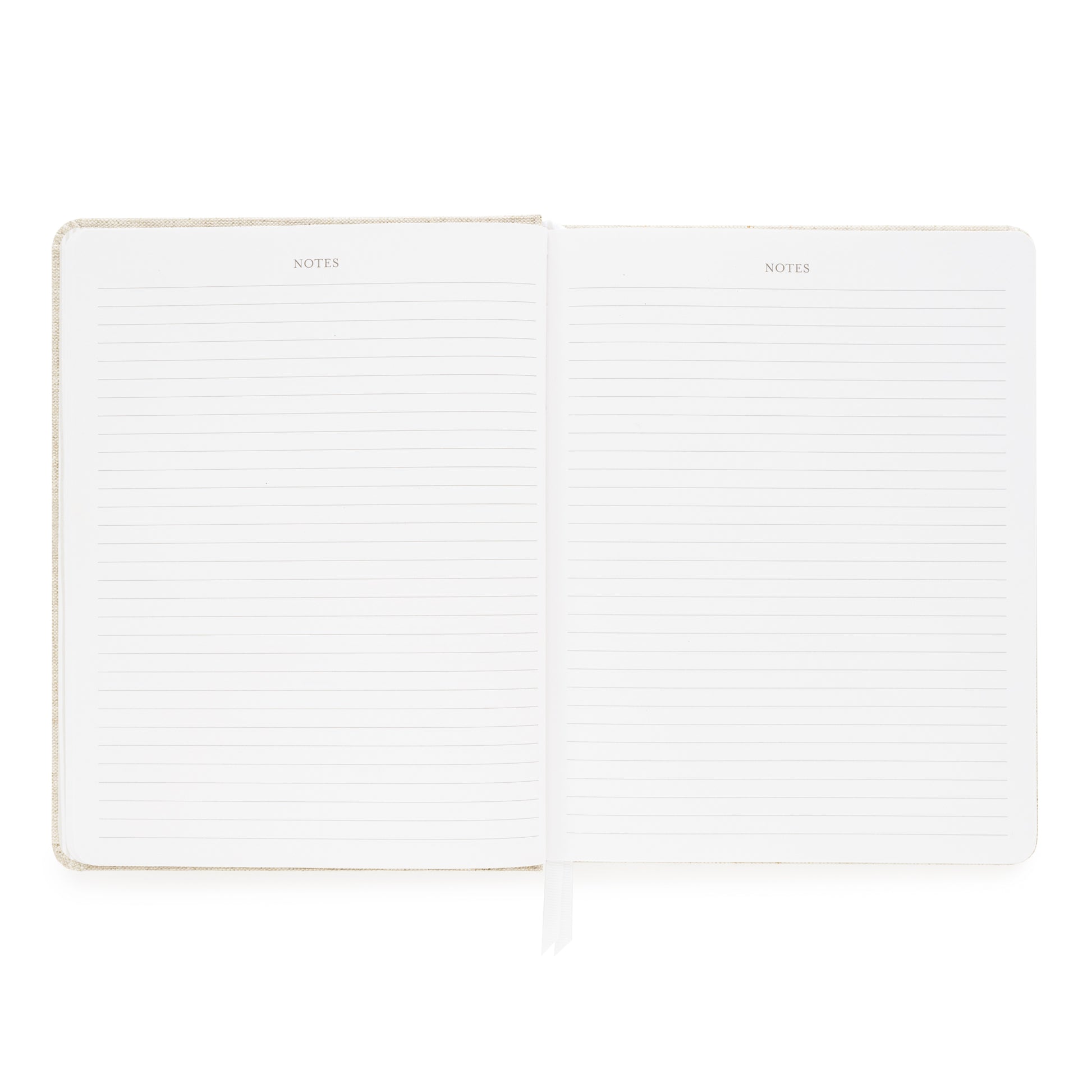 lined note pages of flax fabric planner