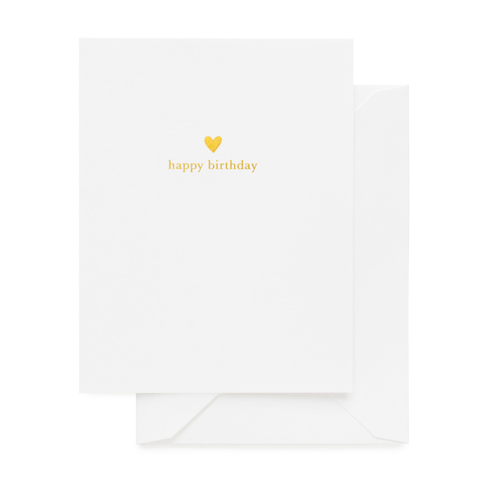 Gold foil printed heart happy birthday card