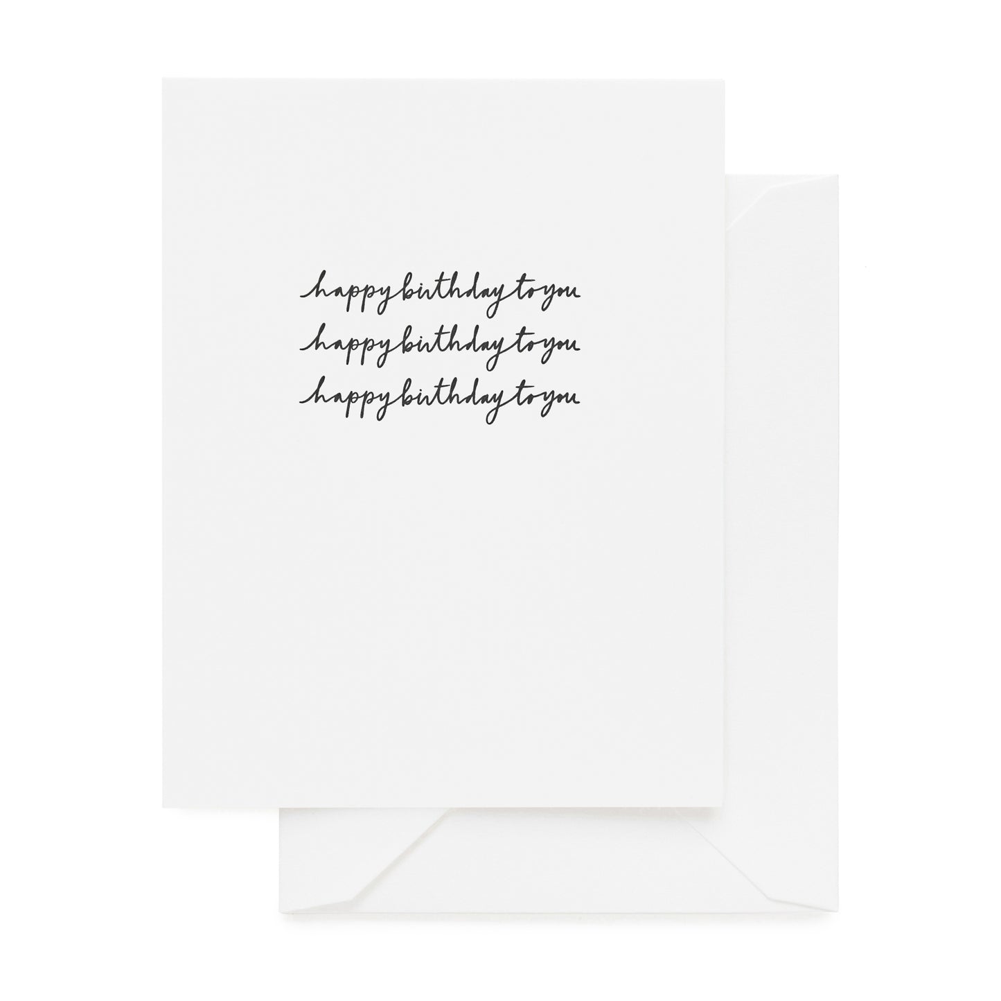 Black letterpress printed happy birthday to you card