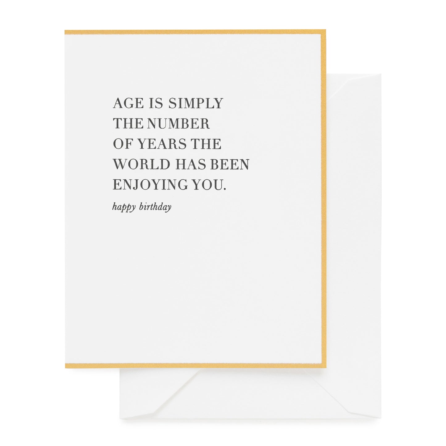 Black printed birthday card with gold border