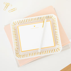 chloe custom stationery in trinket tray with a pen