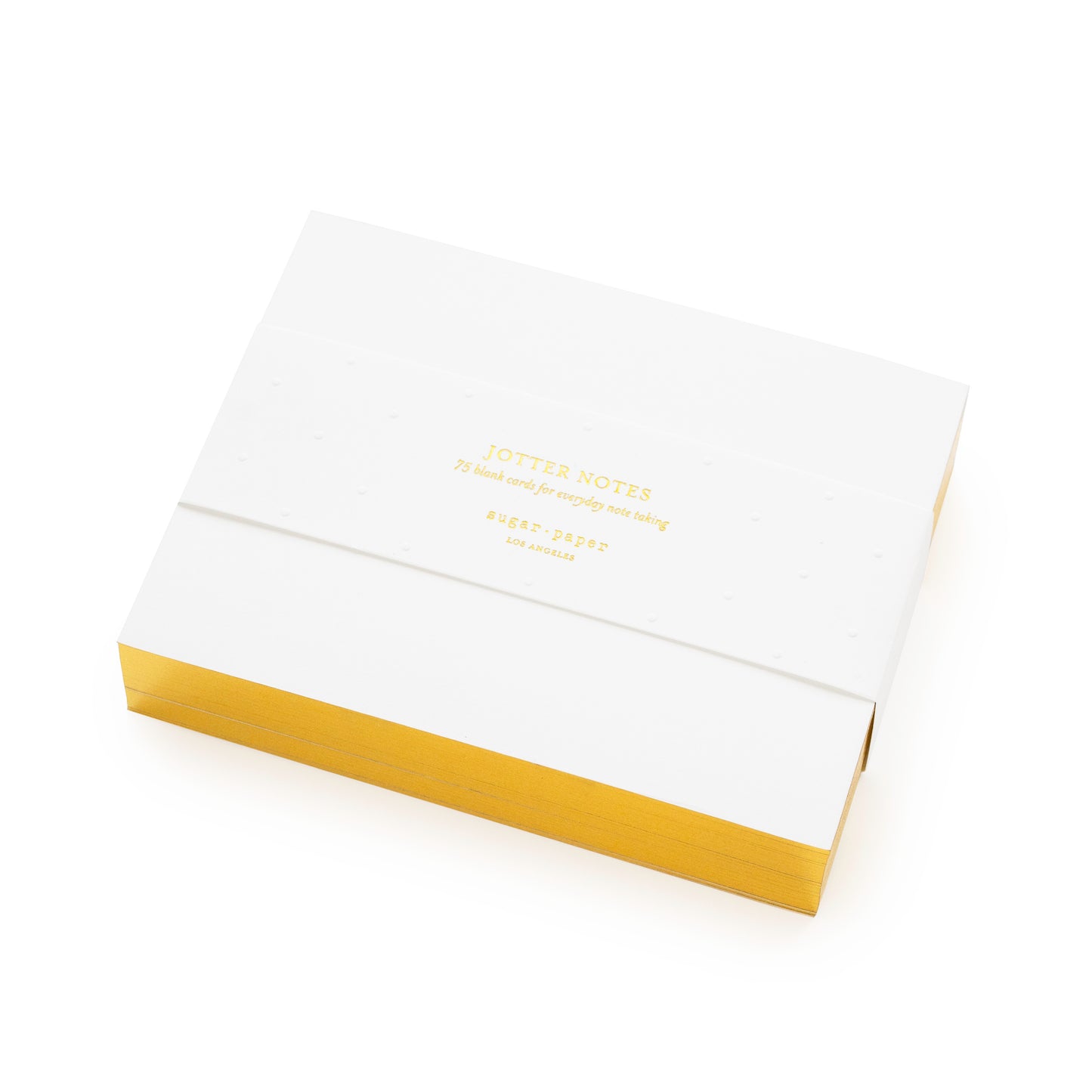 White notecards with gold foiled edges