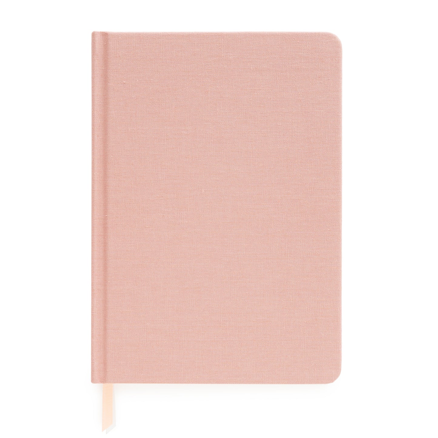 Rose linen journal with pink and white ribbon markers