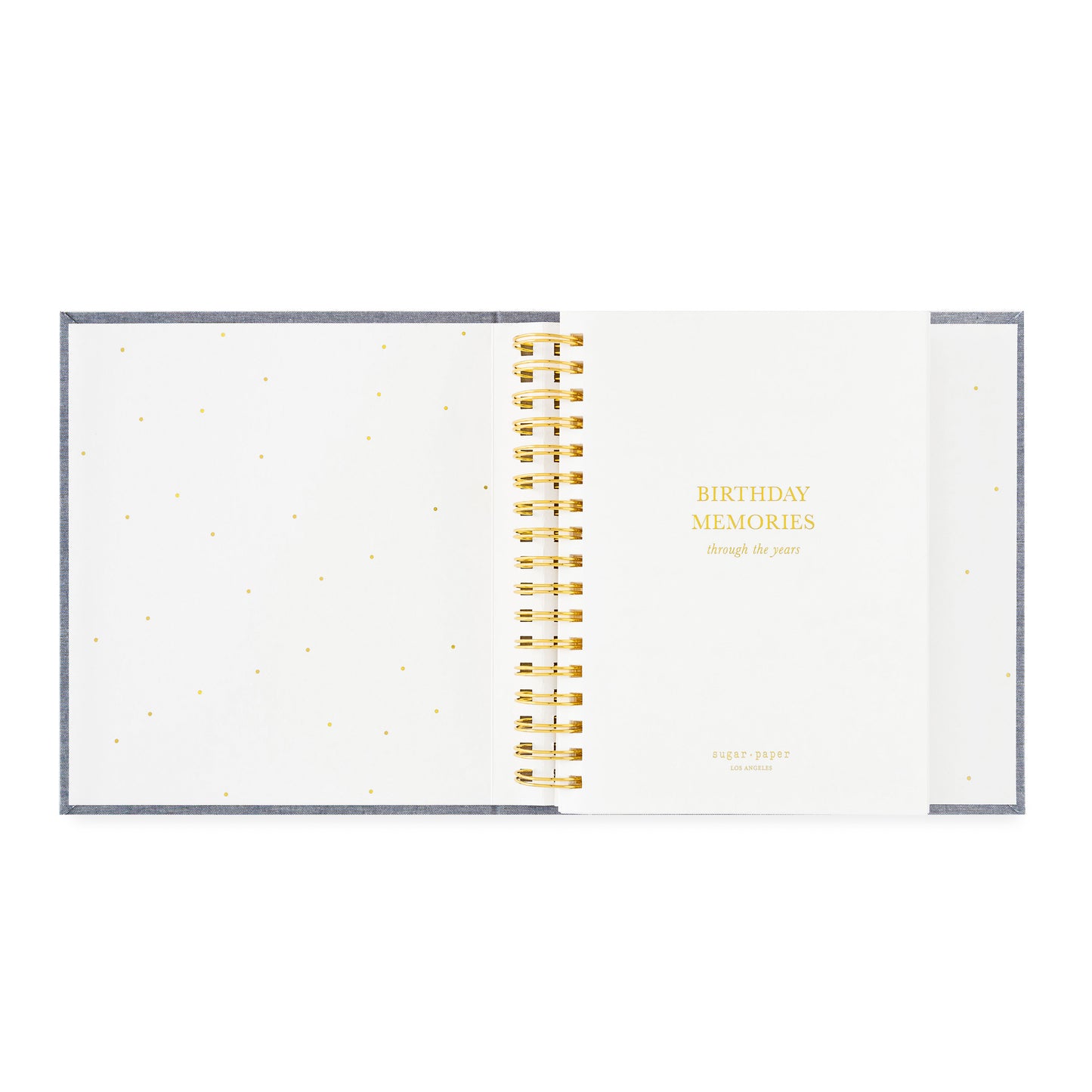 birthday book open to cover page