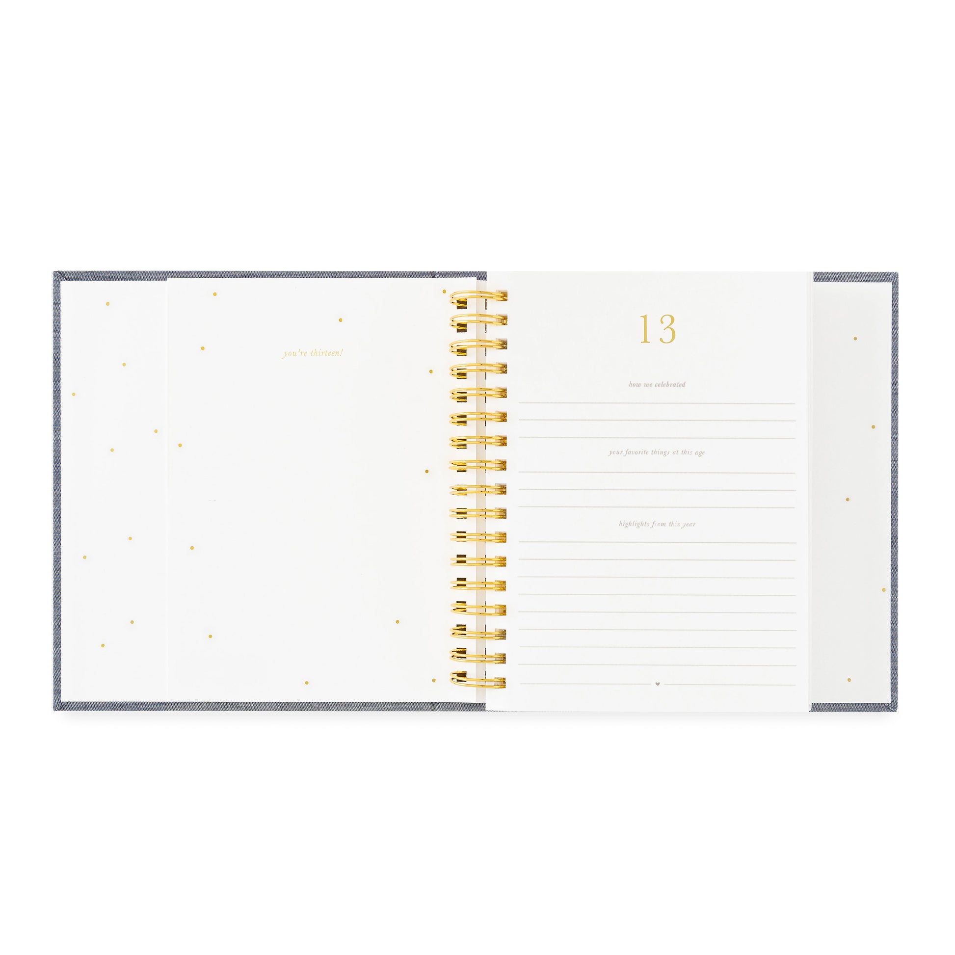 birthday book open to year 13