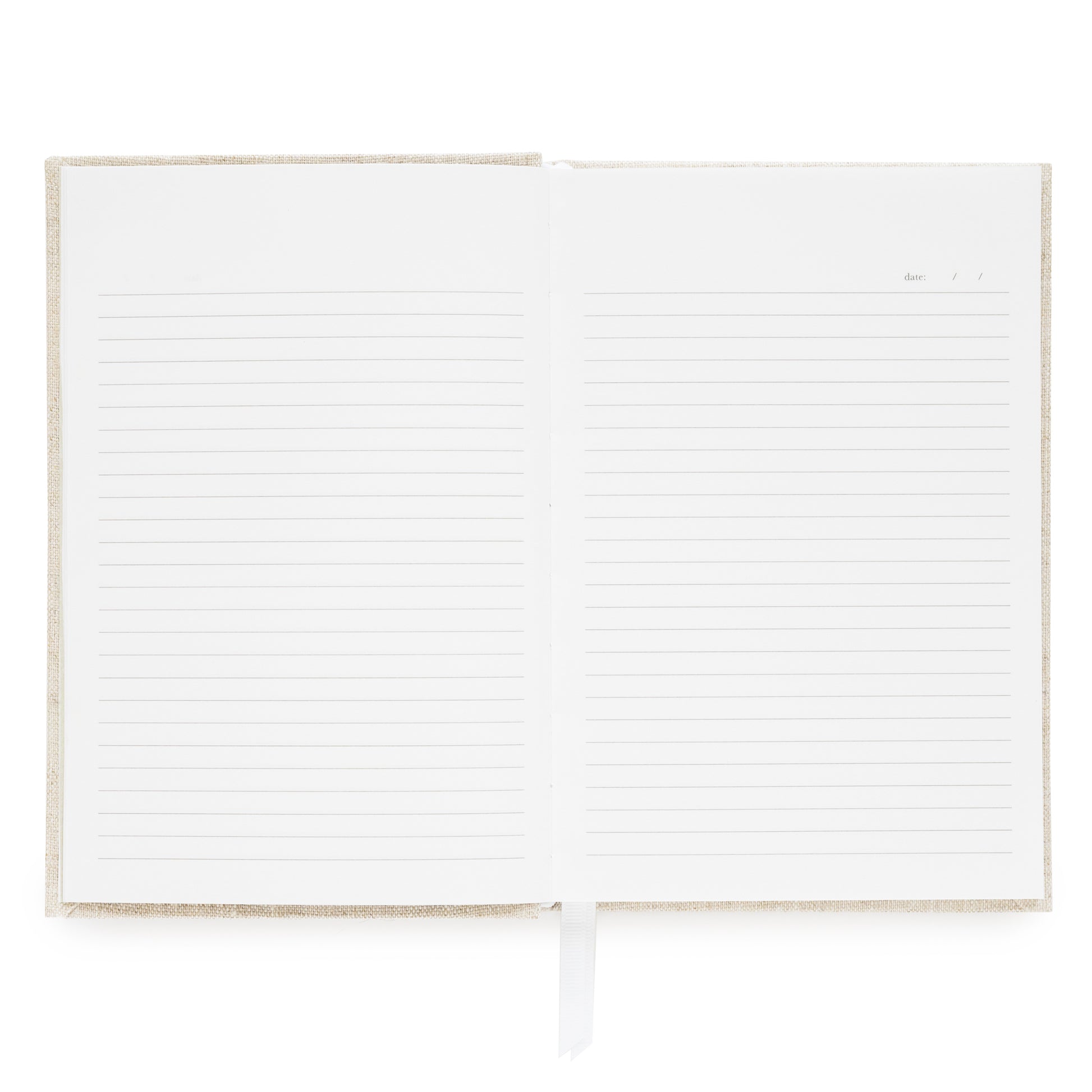 lined pages of one memory a time journal with a space to mark the date on each page