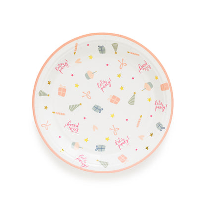 Festive multicolor birthday party paper plates