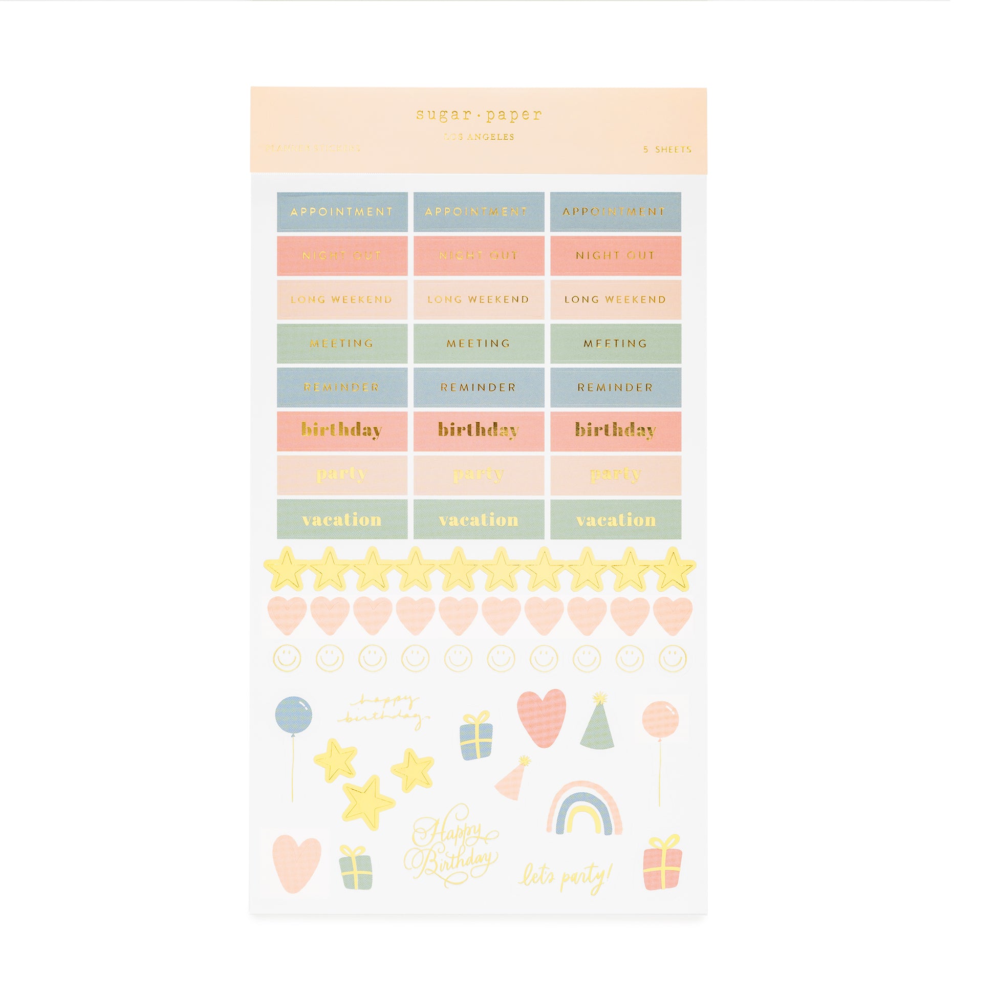 Pink blue and green stickers for planners
