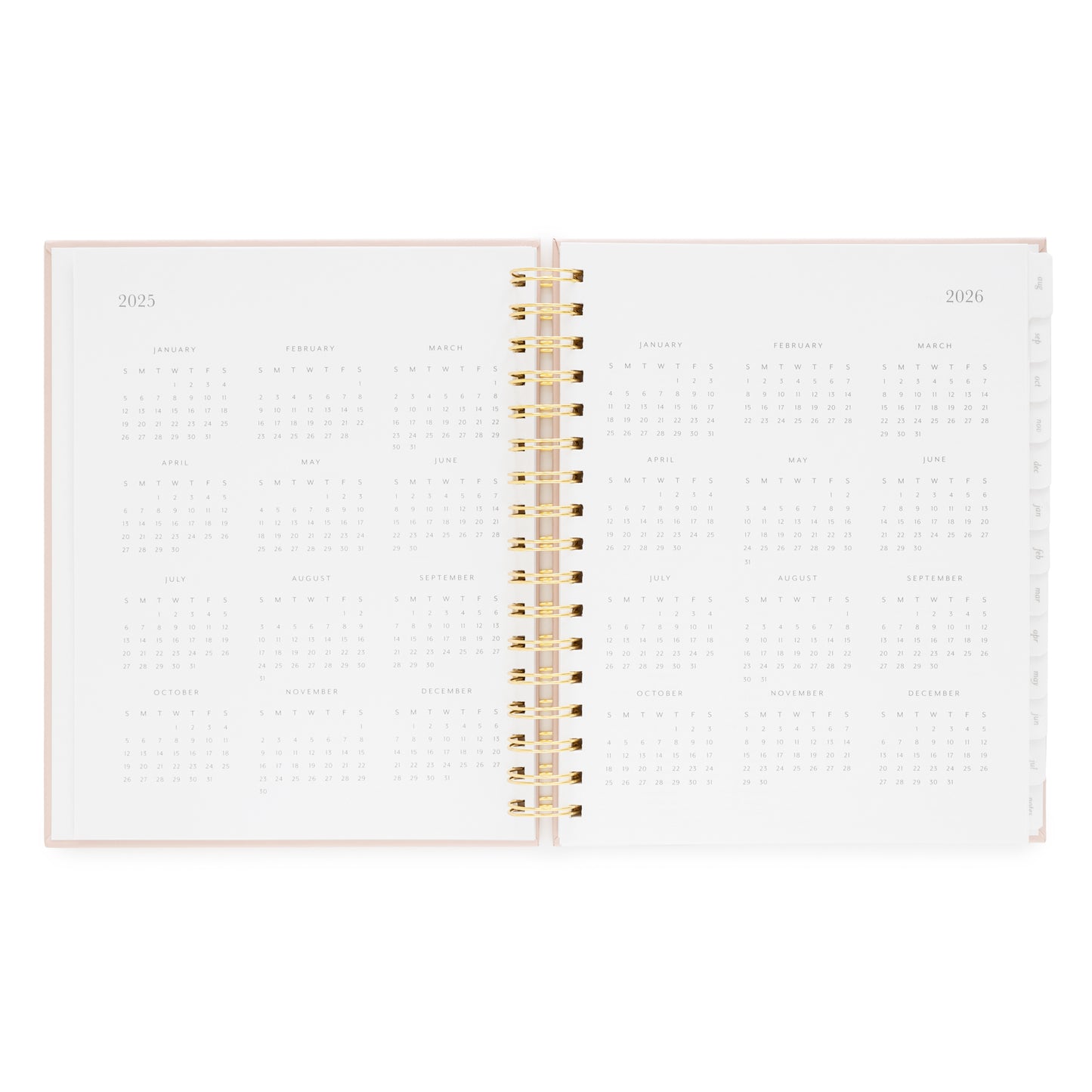 2025 + 2026 calendar overview inside student planner