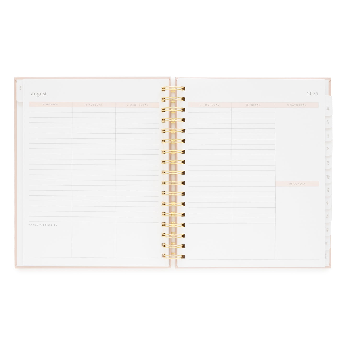 Weekly planning page with time blocks of student planner