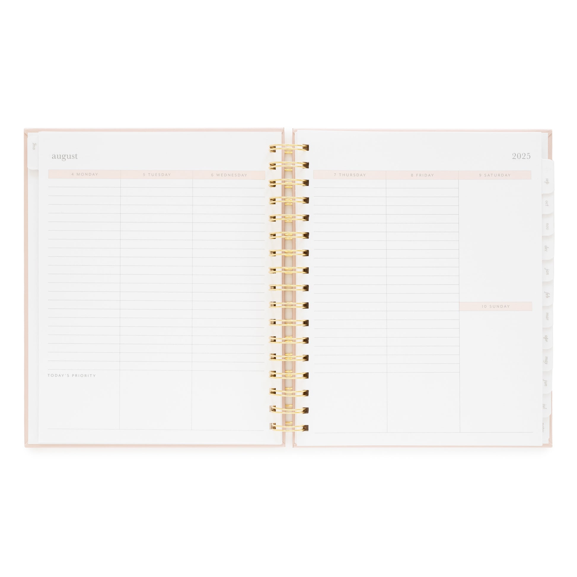 Weekly planning page with time blocks of student planner