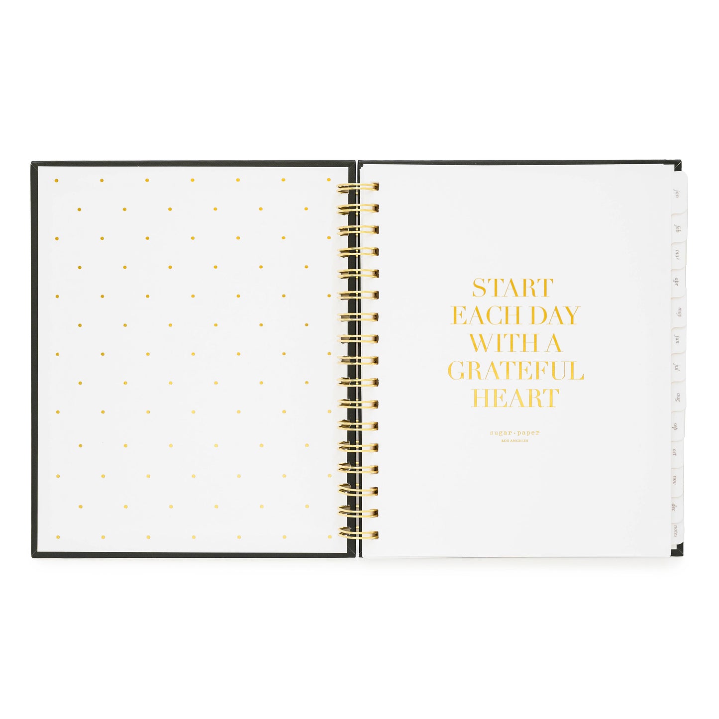 Start Each Day with a Grateful Heart Title Page of Spiral Planner