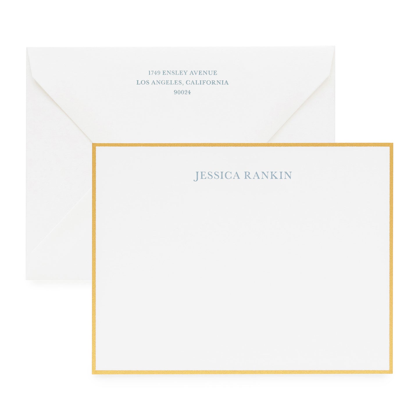 Slate blue printed jessica rankin custom stationery