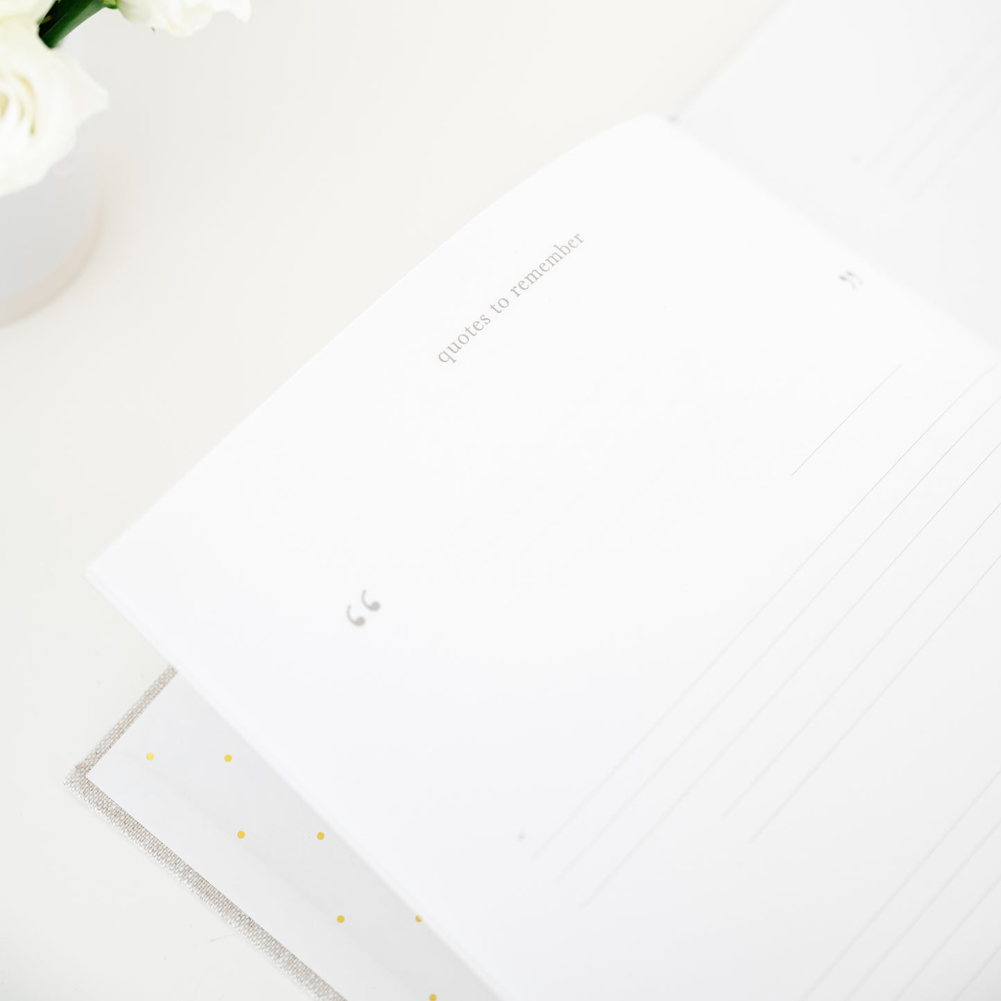 quotes to remember book open to lined page