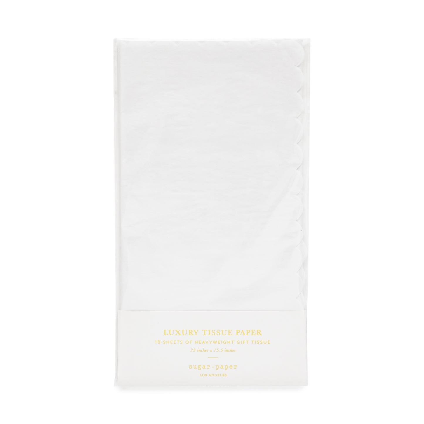 White Tissue Paper with Scallop Edge in Plastic Packaging