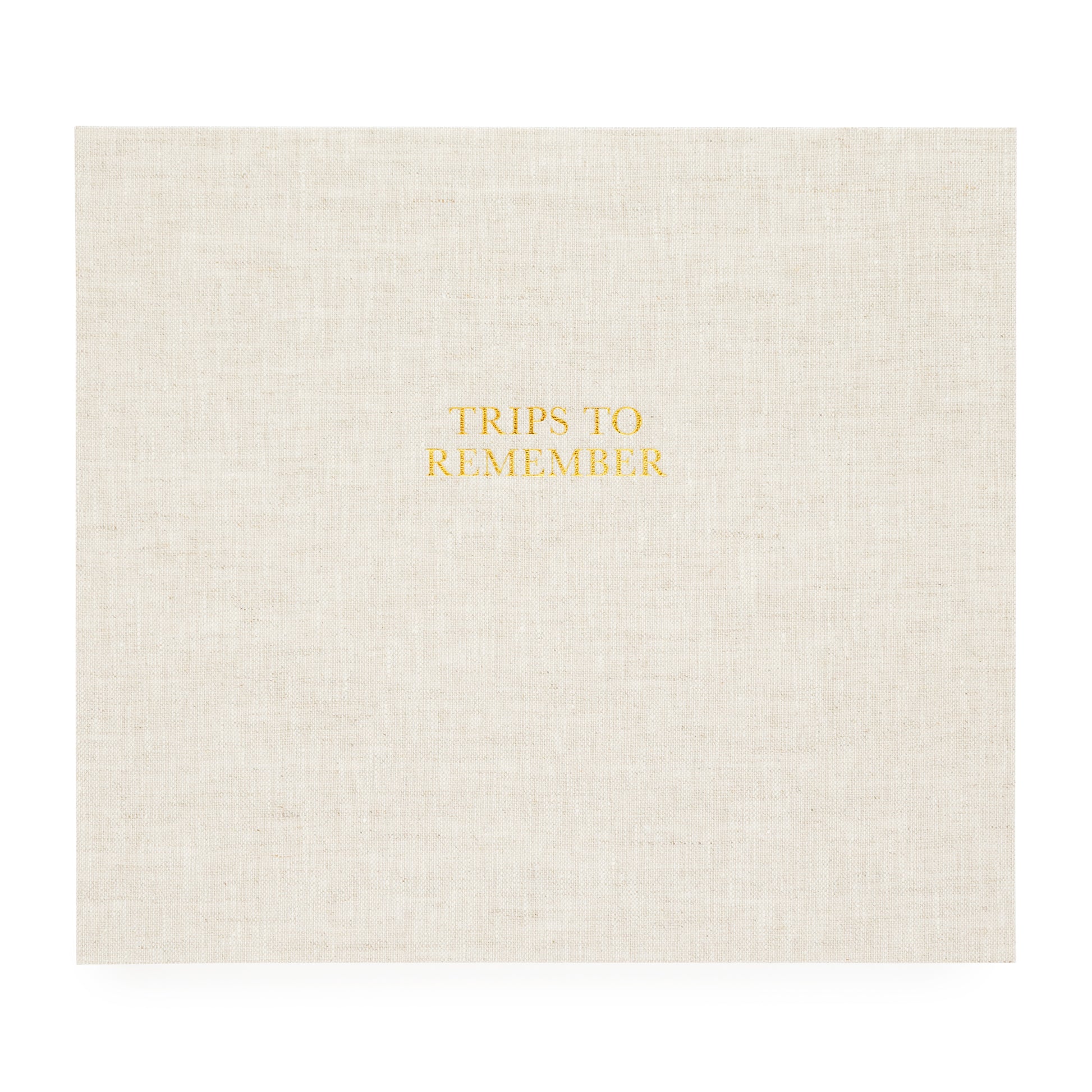 Flax linen trips to remember book with gold foil