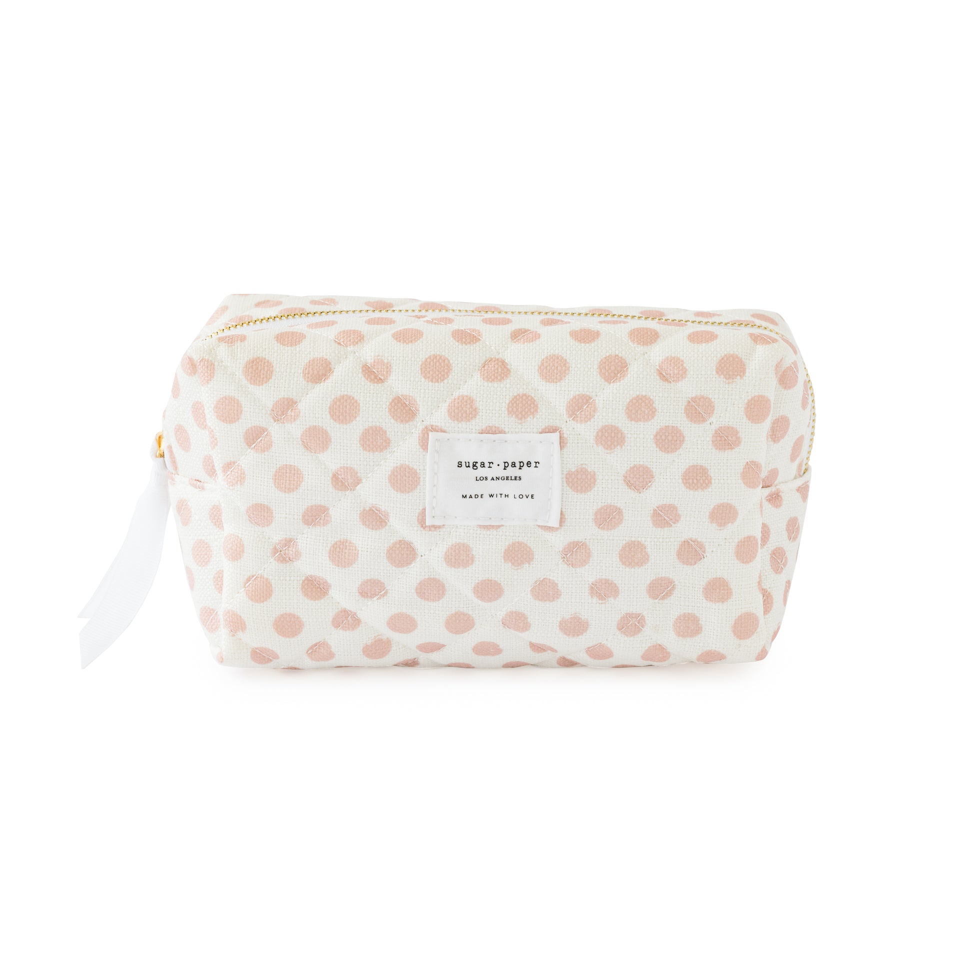 rose polka dot small cosmetic pouch