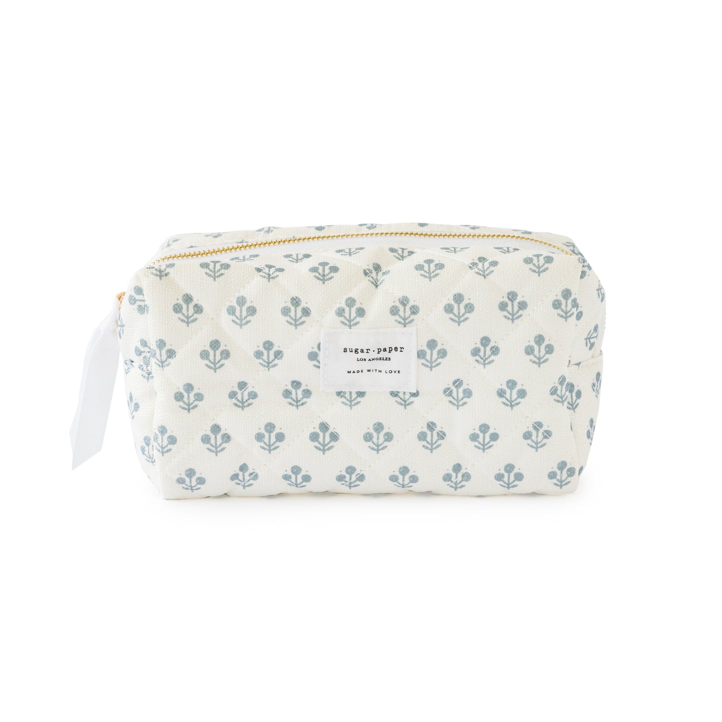 blue floral small cosmetic pouch