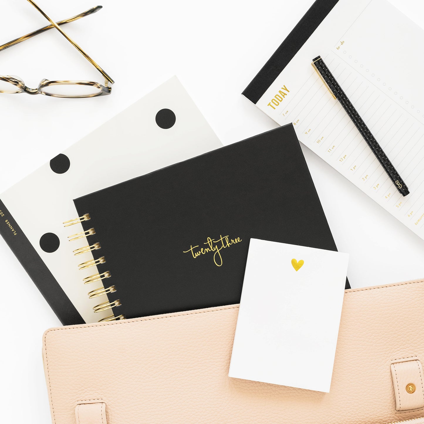 Gold Heart Mini Notepad
