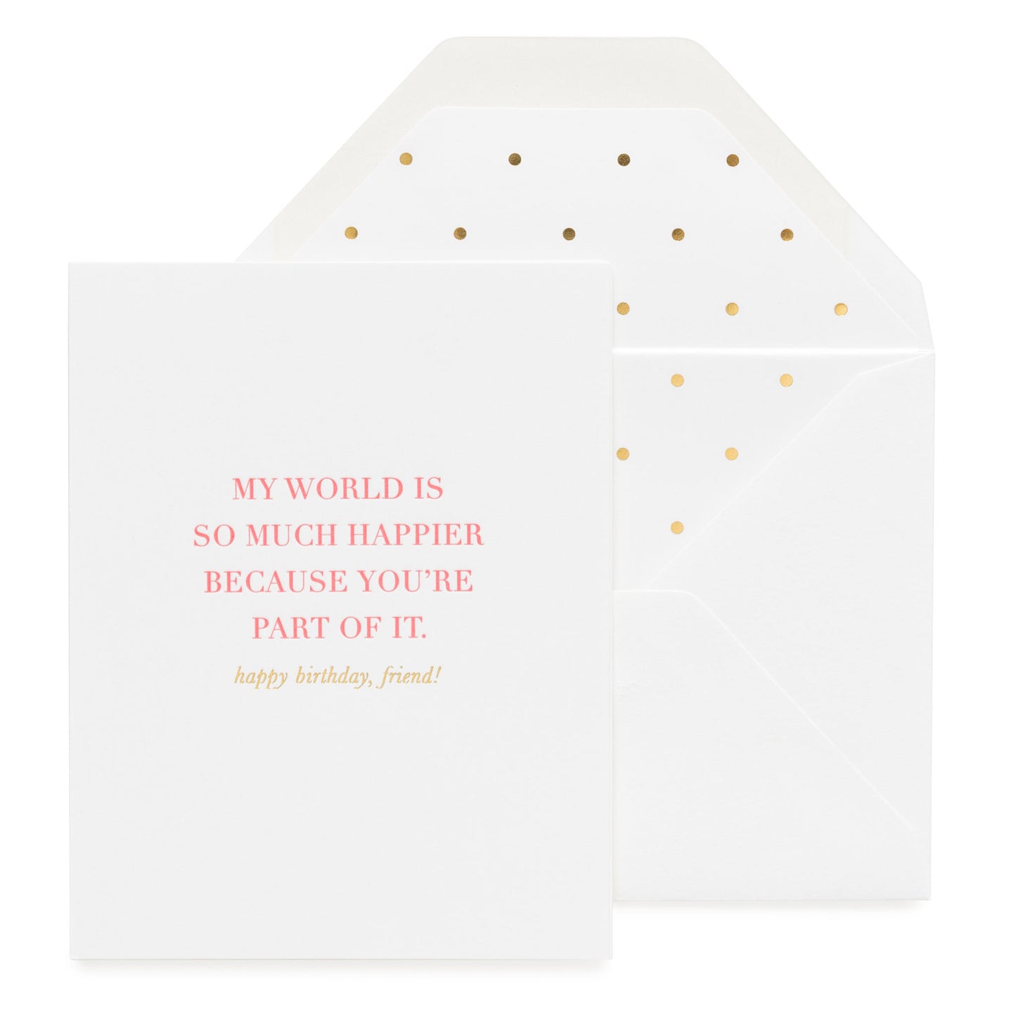 White and neon pink birthday card with dot liner