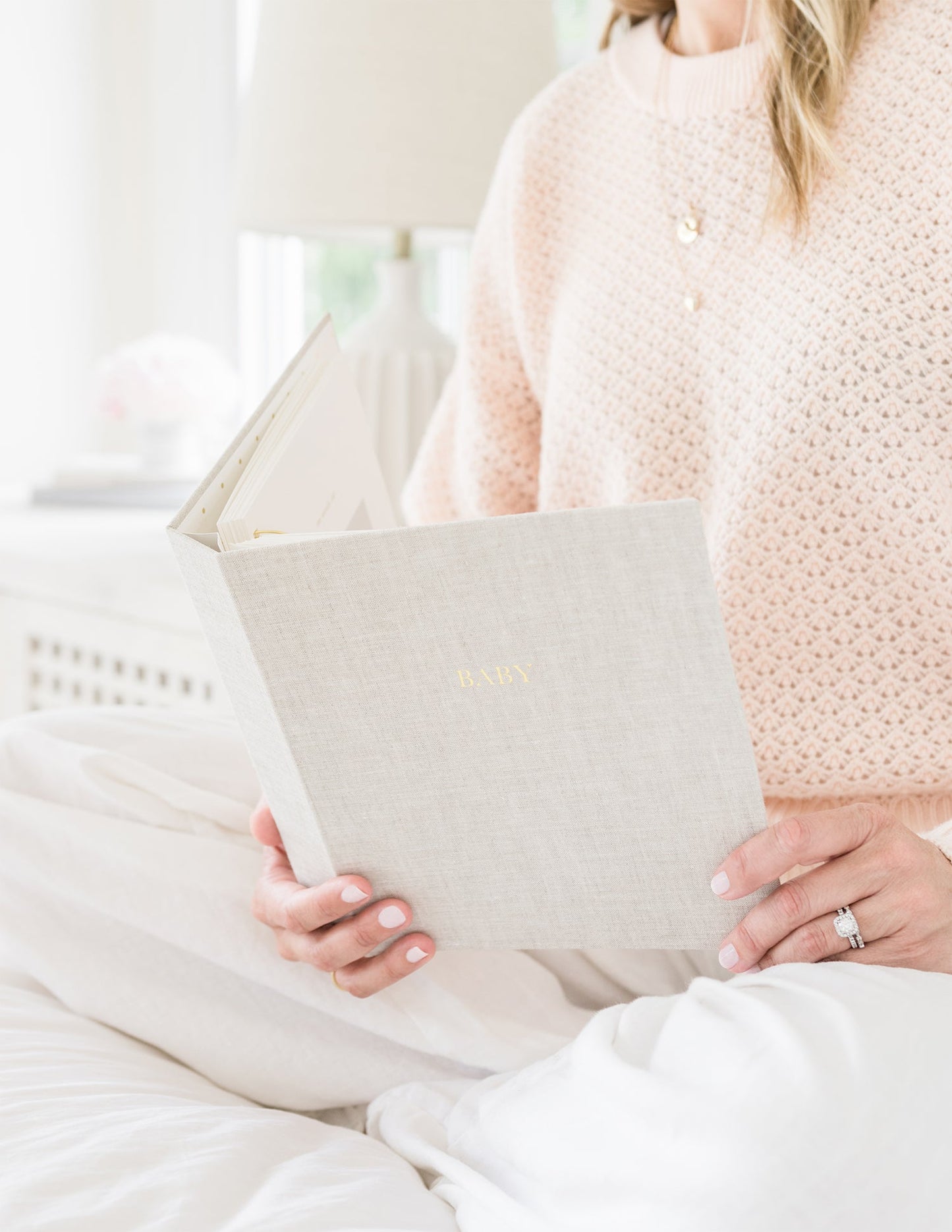 Baby Book cover in flax