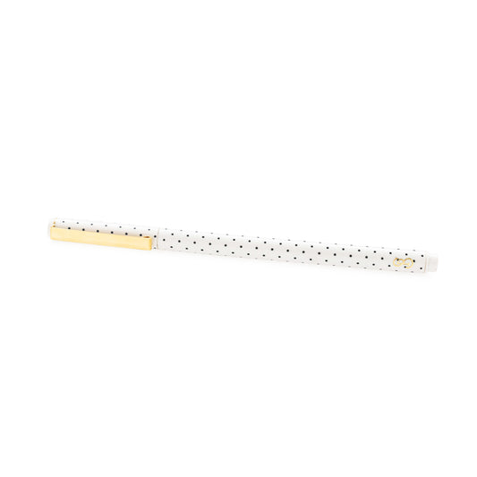 White with black dot felt pen