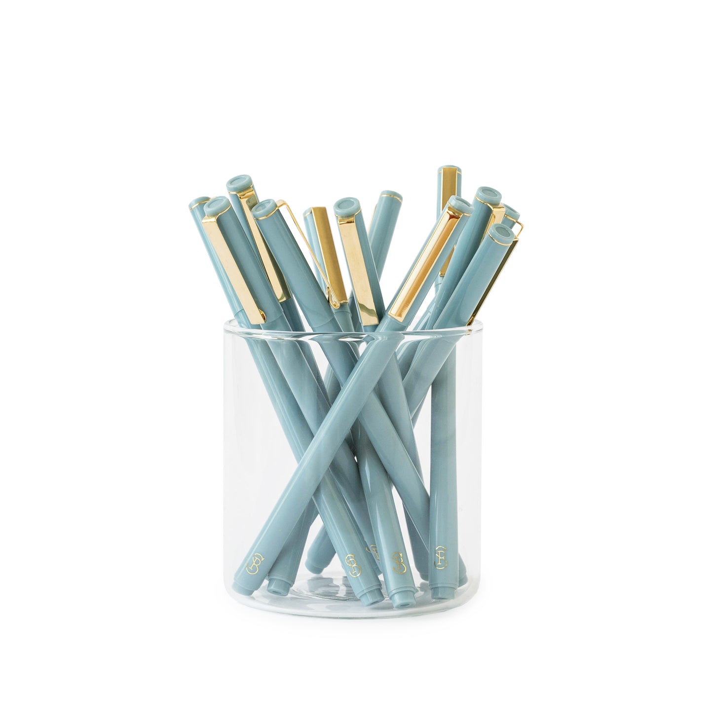 jar of blue felt pens