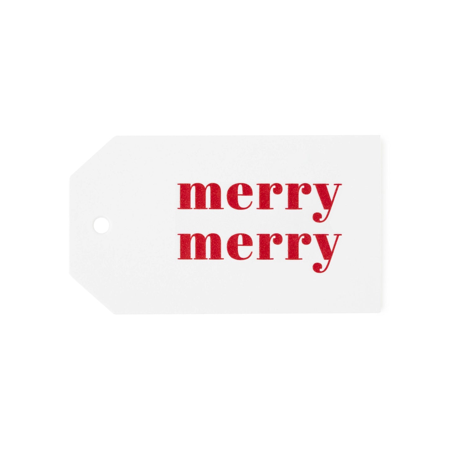 red merry merry gift tag