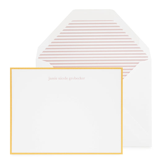 Dusty rose and gold stationery with striped liner