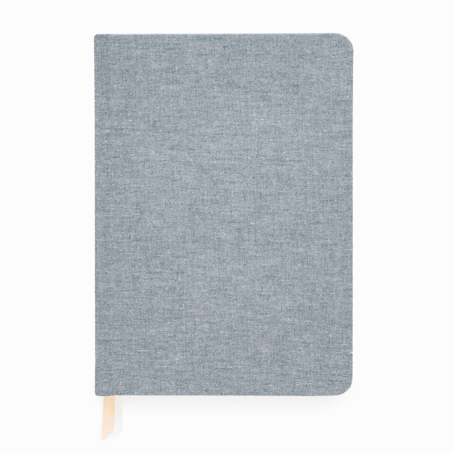 Chambray fabric journal with white and pink ribbon markers