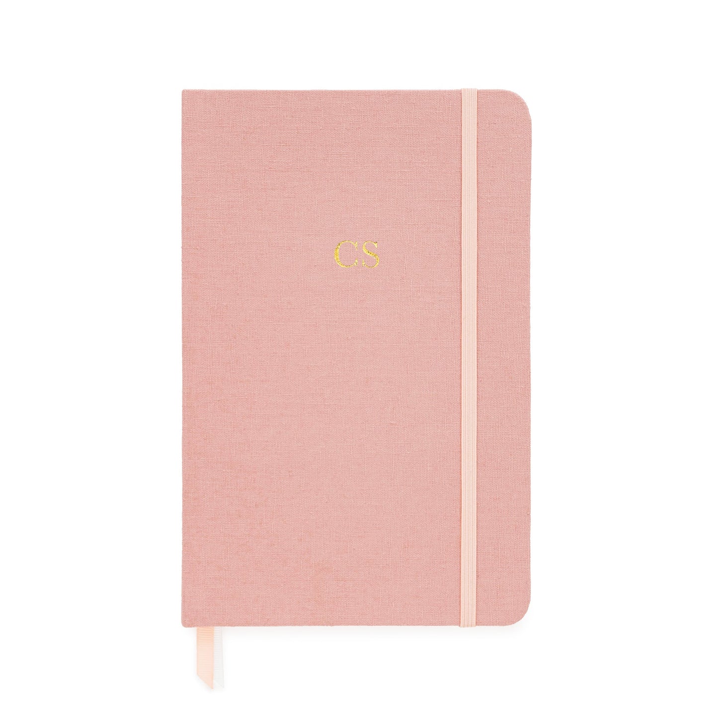 Rose fabric journal with gold monogram