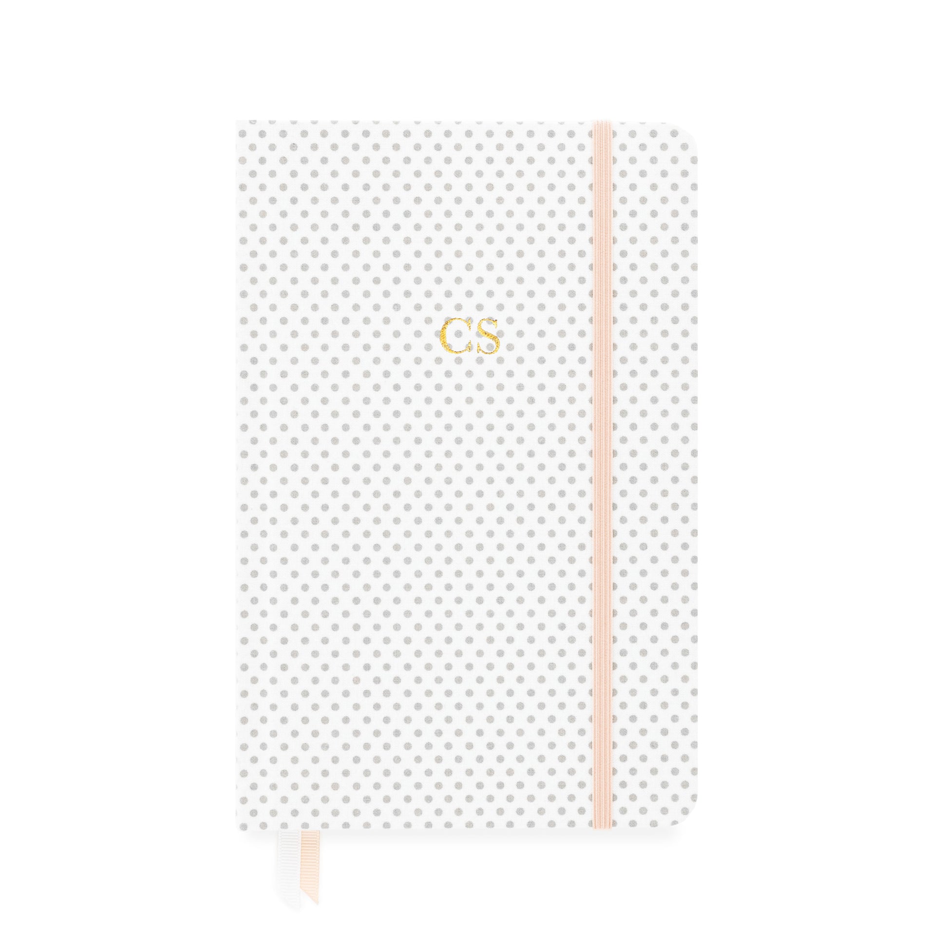 grey dot essential journal with monogram