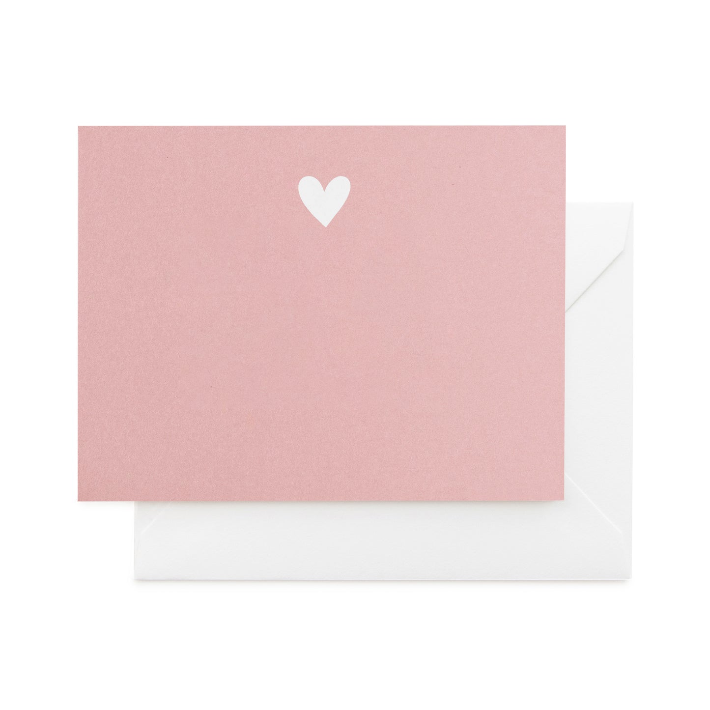 Dusty rose note card set with white heart