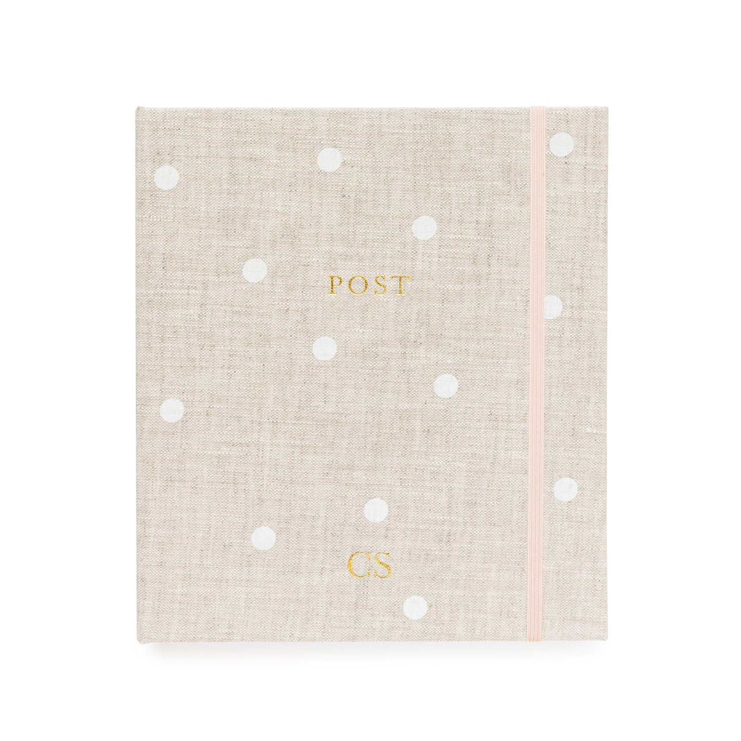 Address book with gold foil monogram on the cover