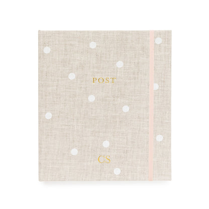 Address book with gold foil monogram on the cover