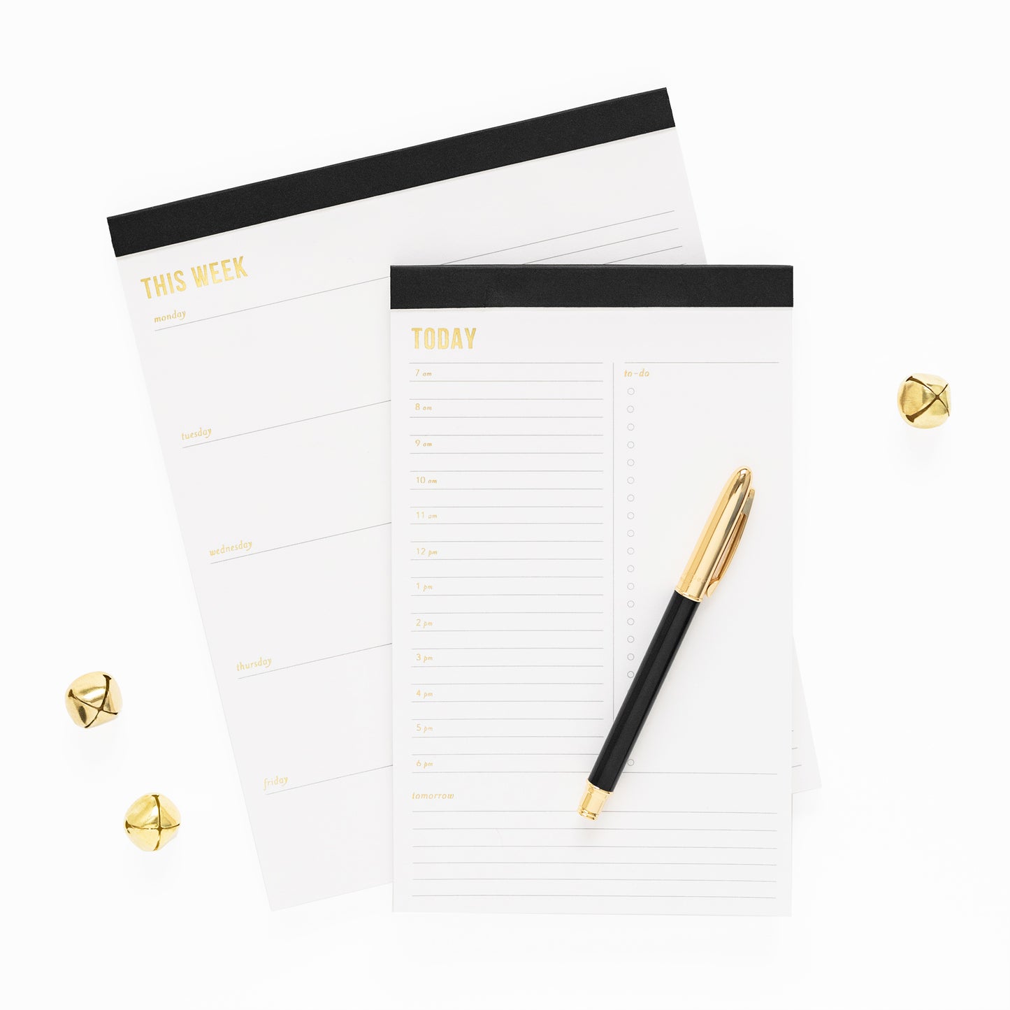 Stack of black this week and today planning note pads