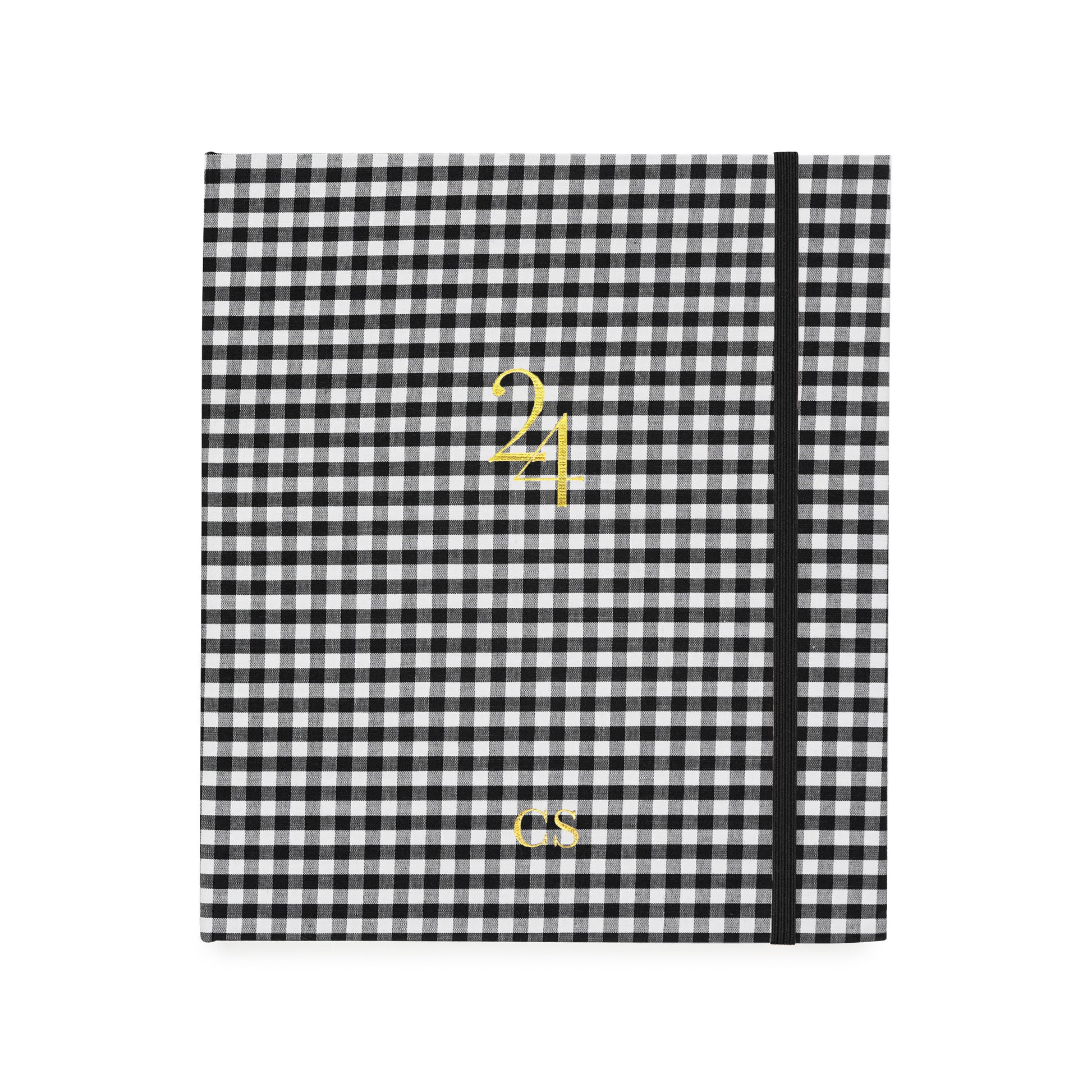 2024 Gingham concealed planner foil stamped with monogram initials