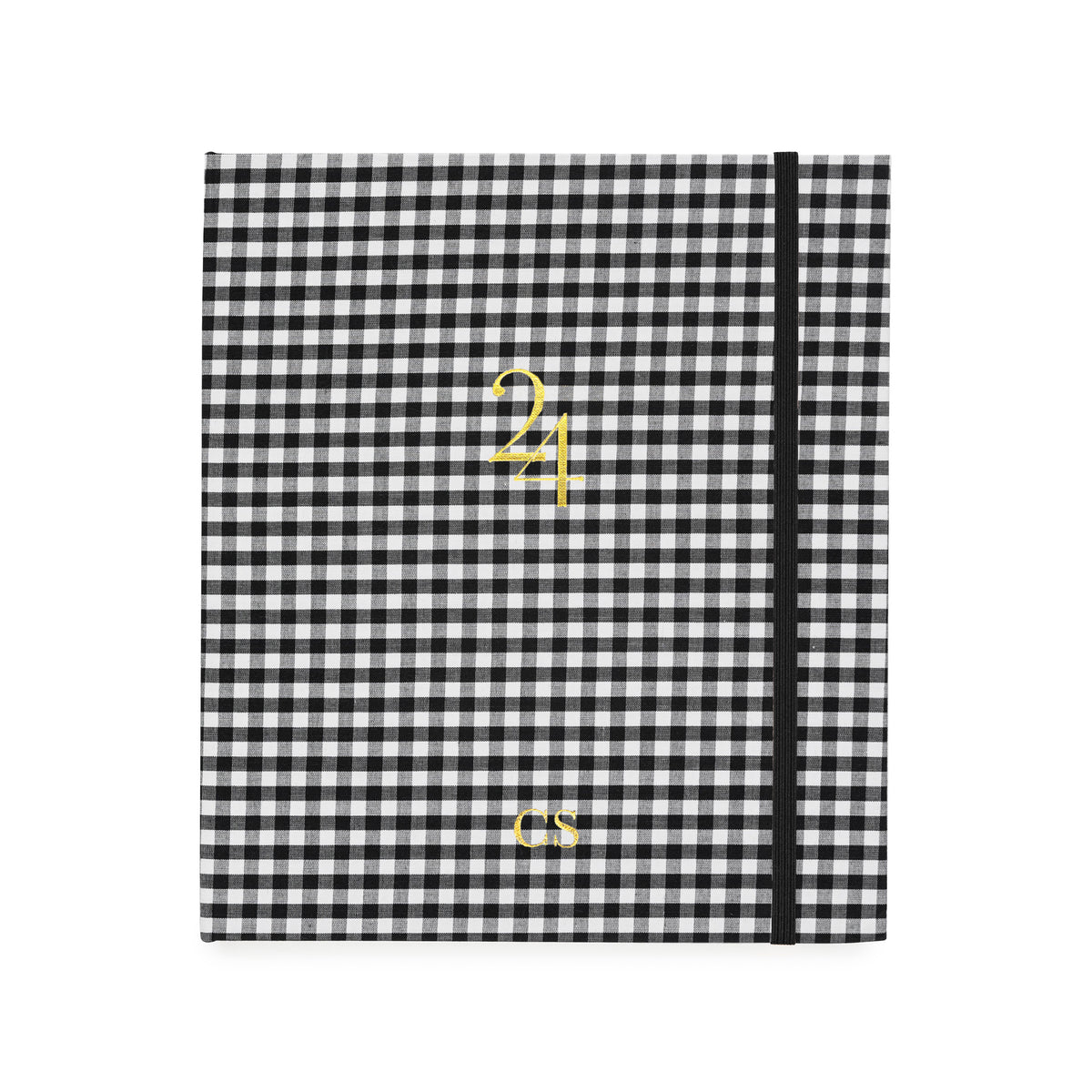 2024 Gingham concealed planner foil stamped with monogram initials