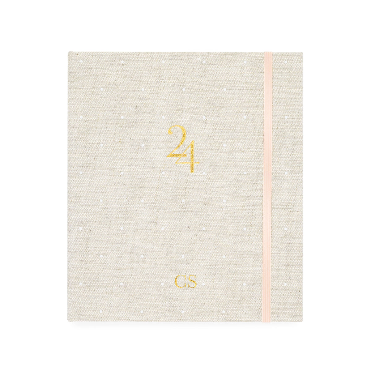 2024 Flax Dot concealed planner with foil stamped initials