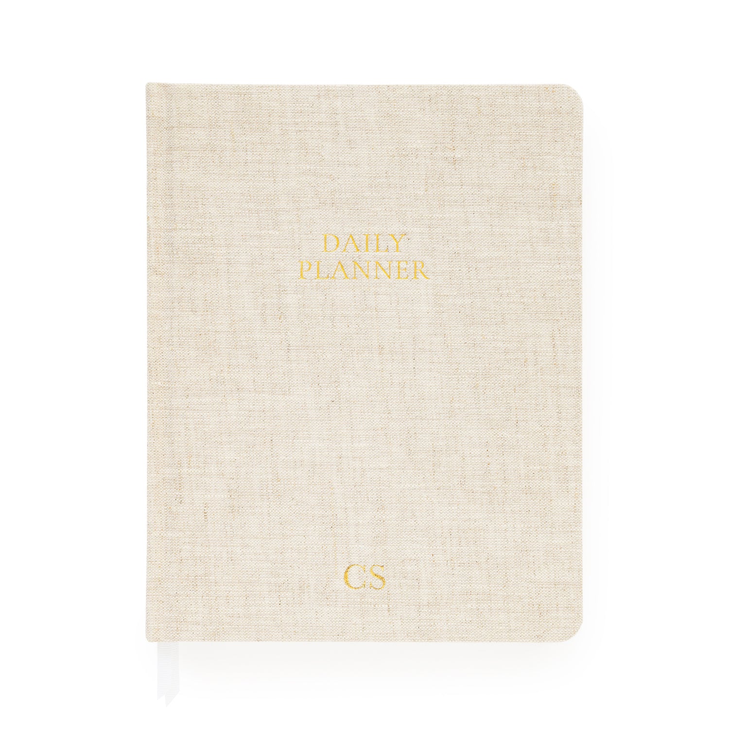 Flax daily planner with gold foil monogram}