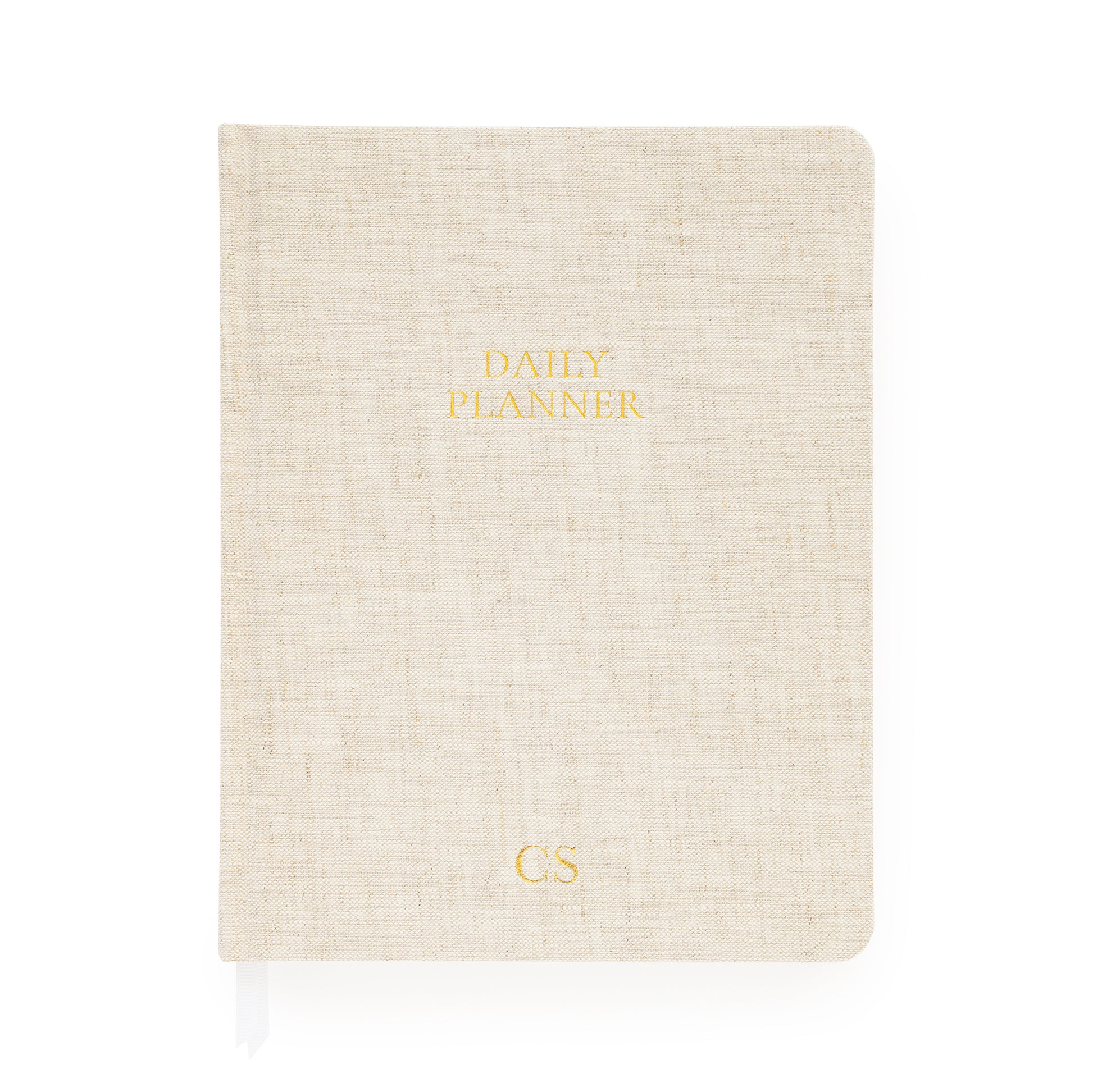 Flax daily planner with gold foil monogram