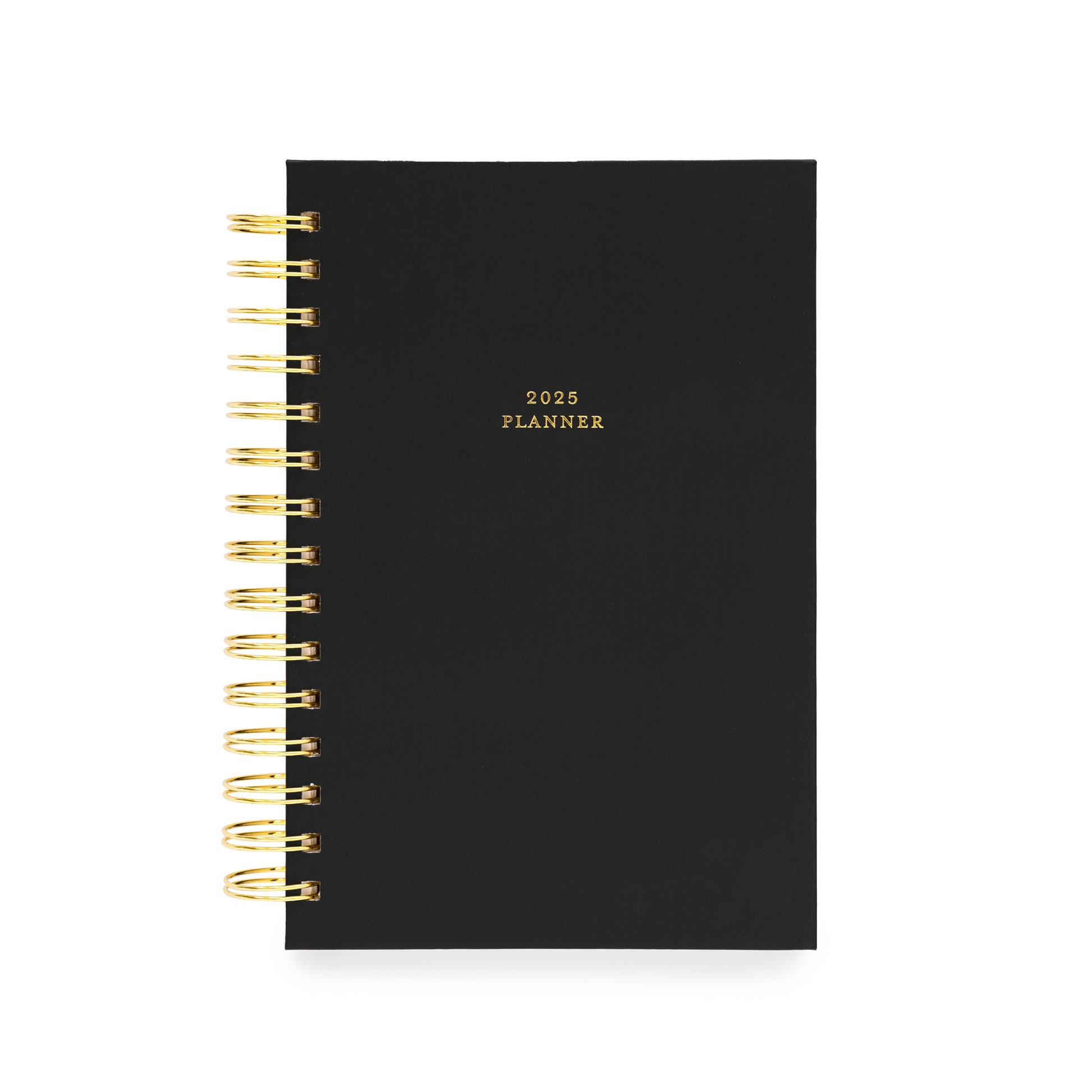 Black 2025 Small Spiral Planner